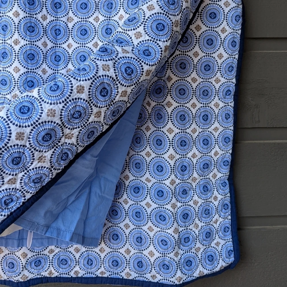 NWOT Jonathan Adler Happy Chic Blue Medallion Quilted Pillow Shams
